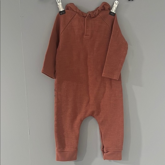 Rust Baby Romper with Cartoon Characters - Picture 6 of 9